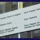 Sign at the Federal Court of Appeal, Federal Court, and Court Martial Appeal Court of Canada, related to the Khanna v. The Queen case on tax gross negligence penalties, as discussed in KR Law Firm's blog post - KR Law Firm - Tax Law Firm in Toronto